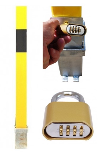 Removable 100P Security Parking Post with Combination Padlock