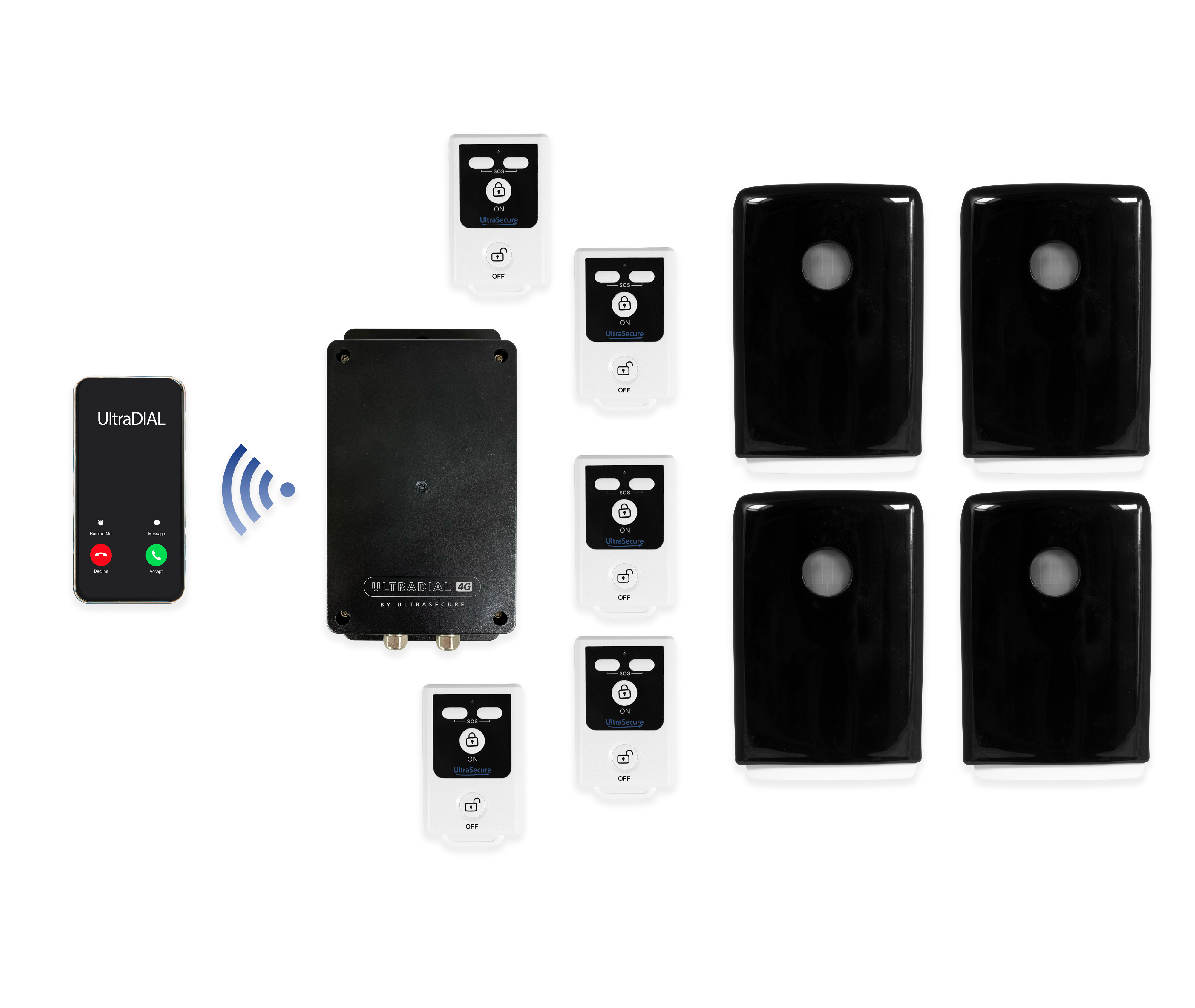 4G UltraDIAL Alarm with 4 x Outdoor PIR's