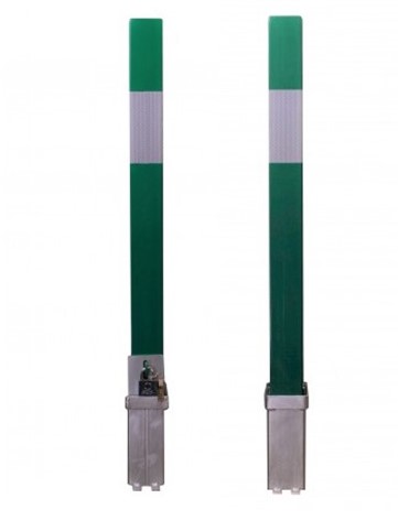 Green 100P Removable Security Post with a White Reflective Band.