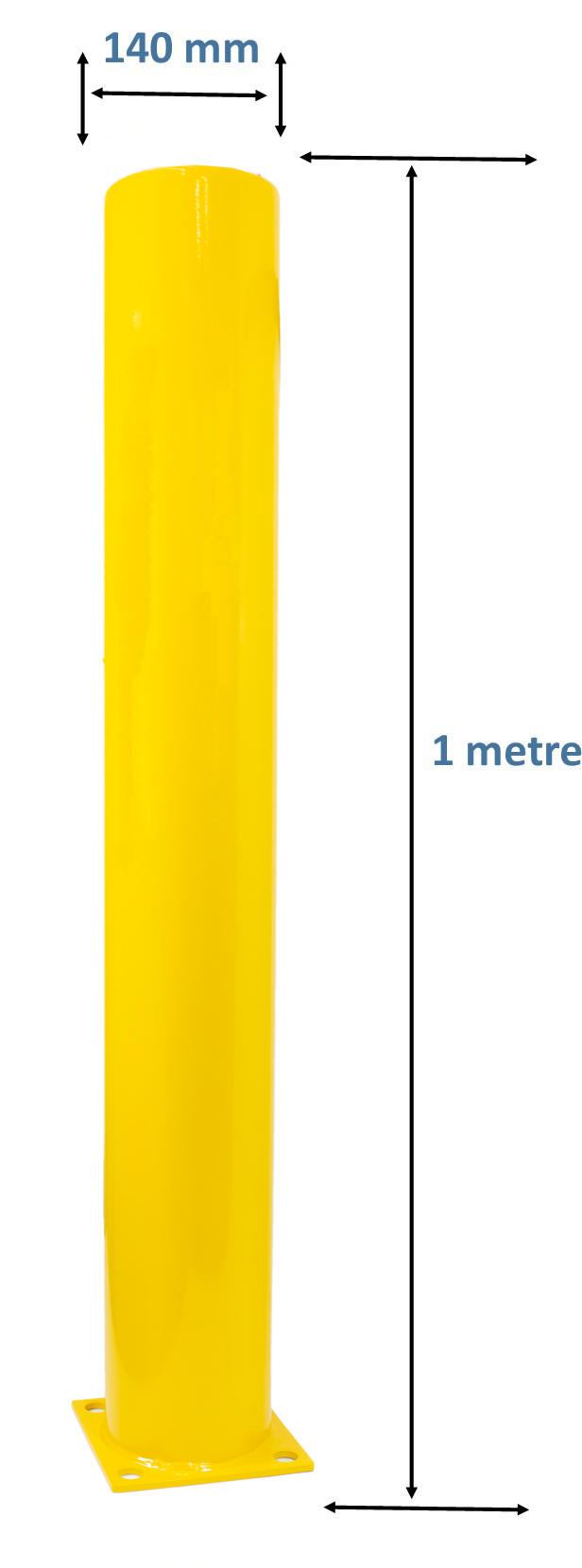 Large Yellow Steel Bolt Down Bollard Ultra Secure Direct